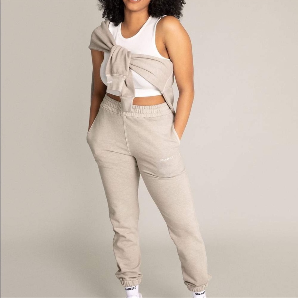 Unlabeled Sweat Set in Greige